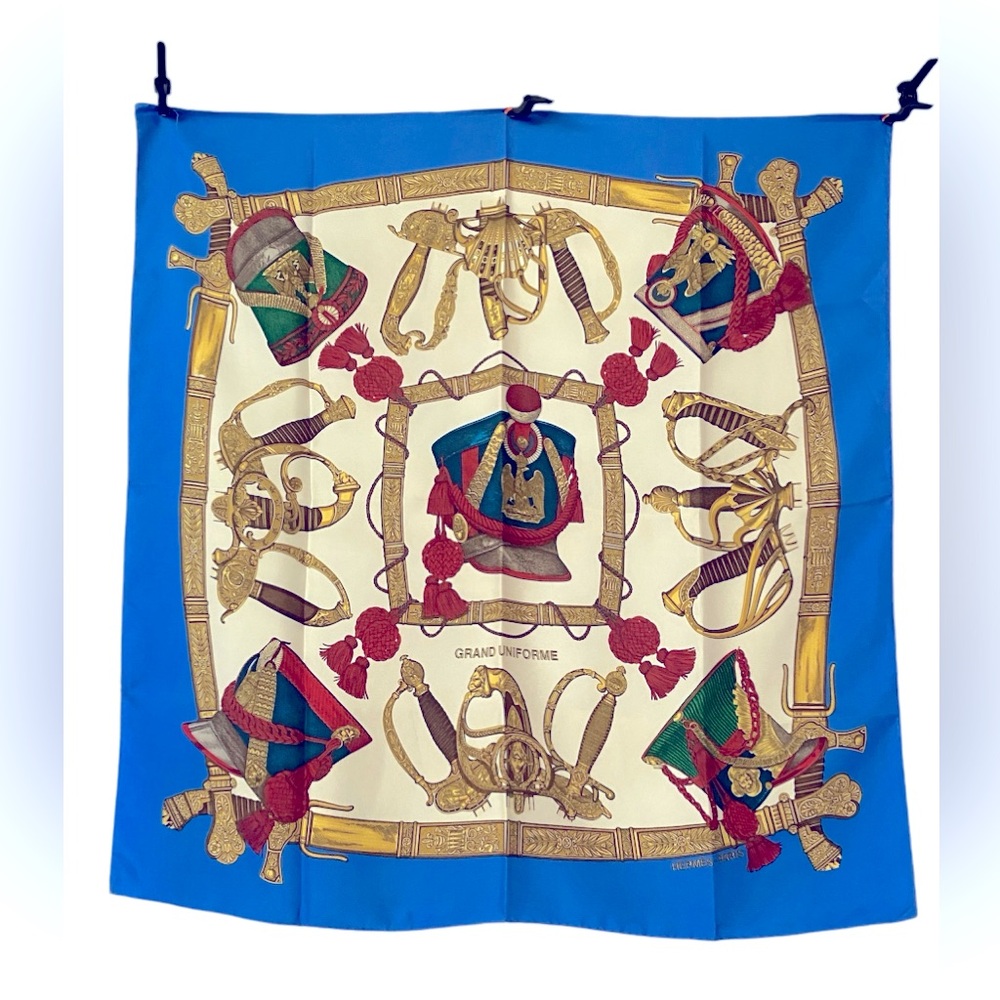 Hermes Vintage Scarf Carre 90”GRAND UNIFORME”by Joachim Metz